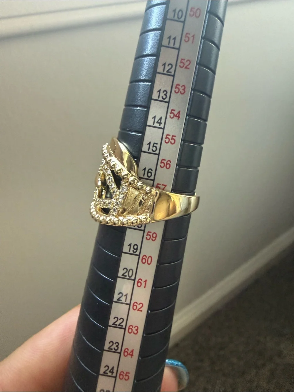 NEW! 18k Yellow Gold Plated with Crystal Accent Women's Statement Ring size 8.25